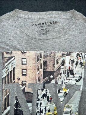 RAW STATE Gray Graphic NY City Tee